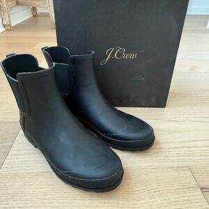 J. Crew Classic Black Ankle Rain Boots